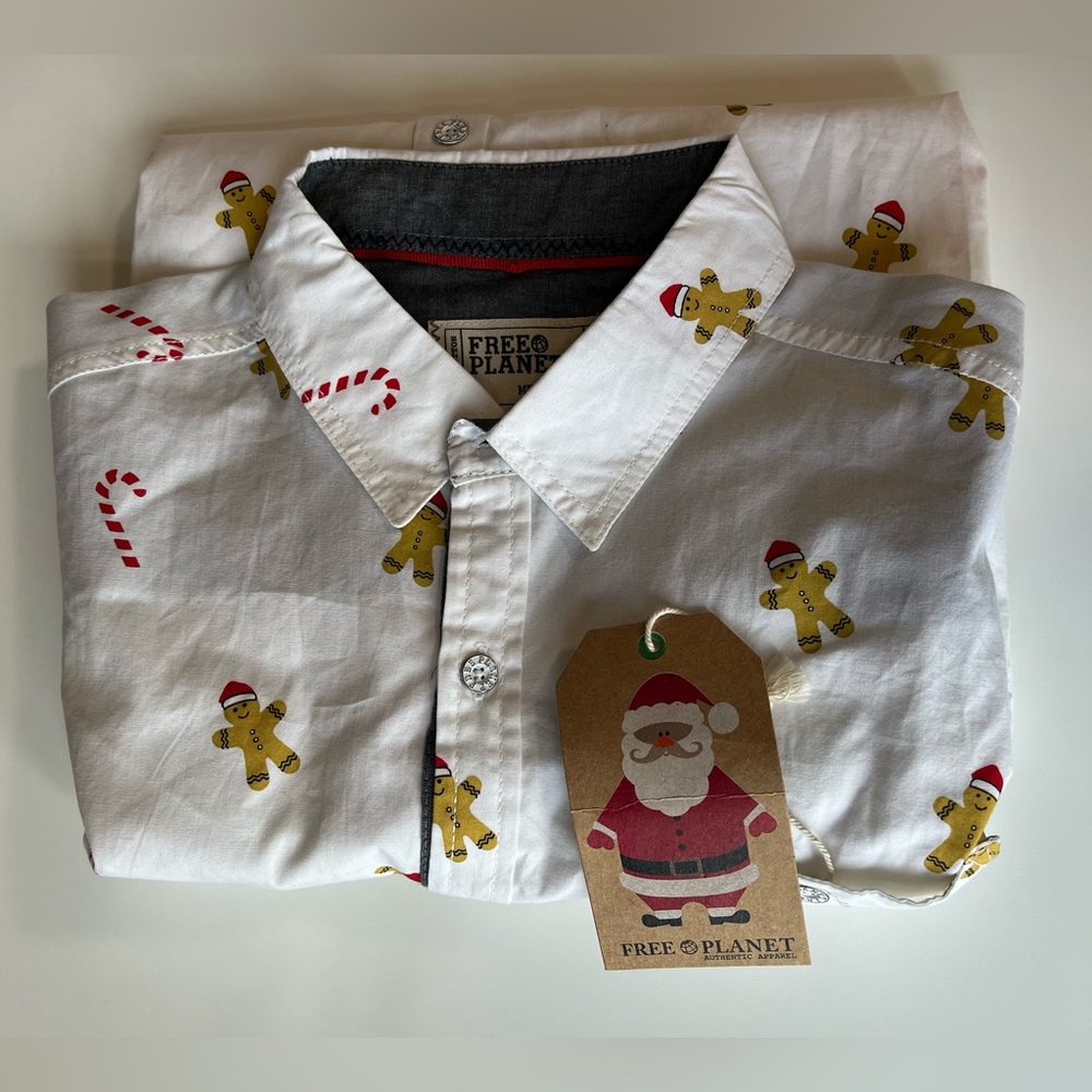 COPY - Gingerbread candycane holiday button down